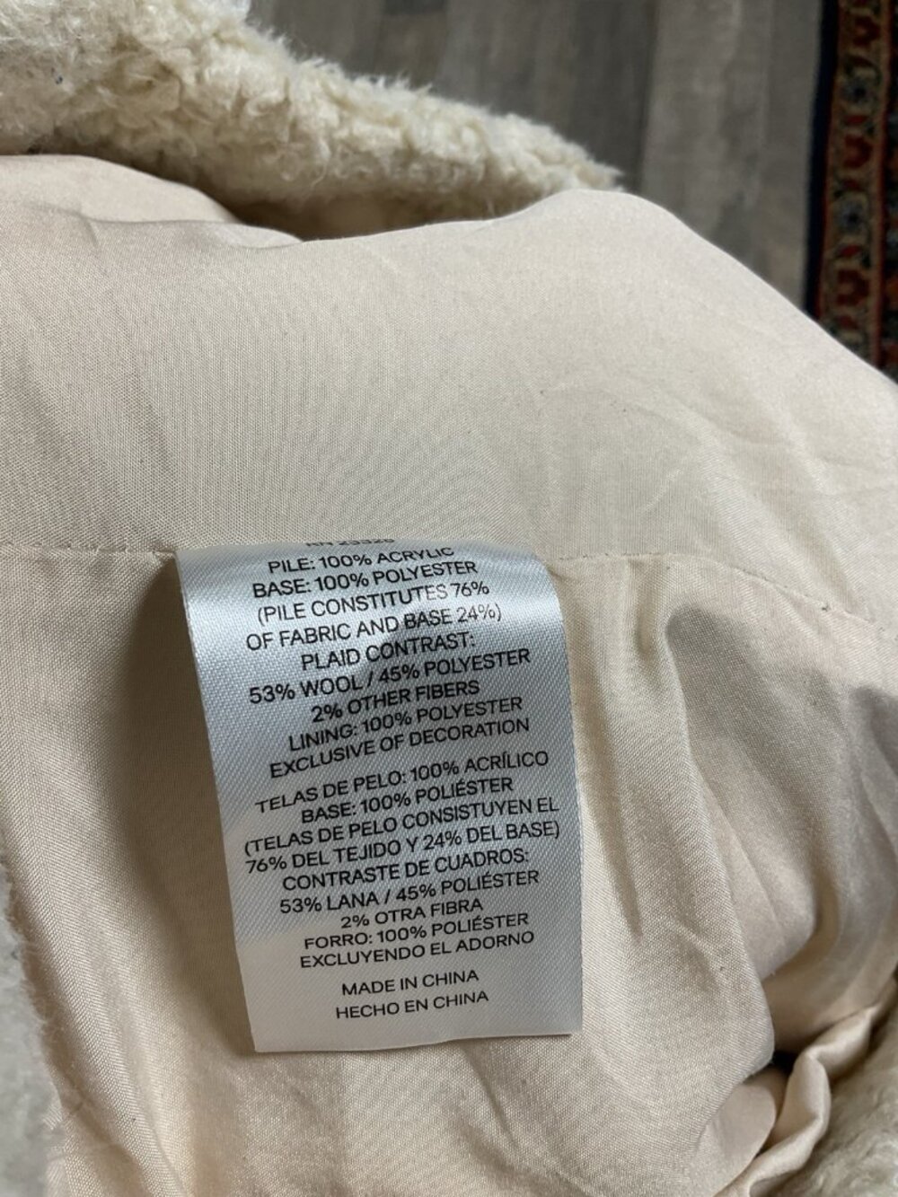 Pendleton Womens Sherpa Fleece Jacket Wool Trim Size XL Full Zip Cowgirl - Picture 10 of 11